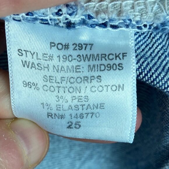 RE/DONE Levis Kick Flare Jeans MID90s High Rise Size 25 Blue Denim 90s High Rise - Picture 9 of 14